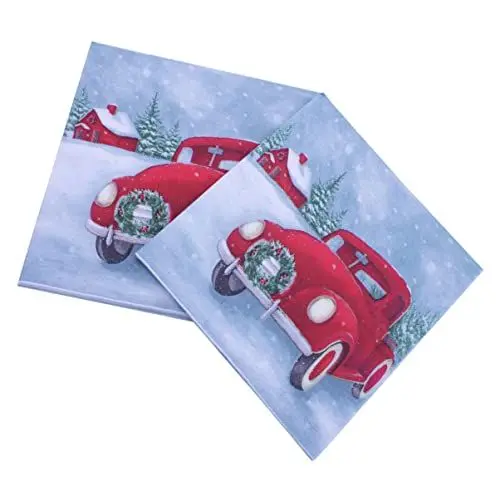 Produktbild: ULTECHNOVO 100st Papierserviette Weihnachtliche Gästeservietten Abendessen Dekorative Servietten Abendessen Papiertücher Schneeflocken-servietten Blaue Servietten Wegwerfbar Einweg Handtuch