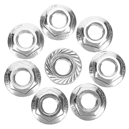 Produktbild: ULTECHNOVO Selbstsichernde Gezähnte Flanschmuttern M8 Kit Einsatz Sicherungsmutter Flanschmuttern Hardware Muttern Einsatz