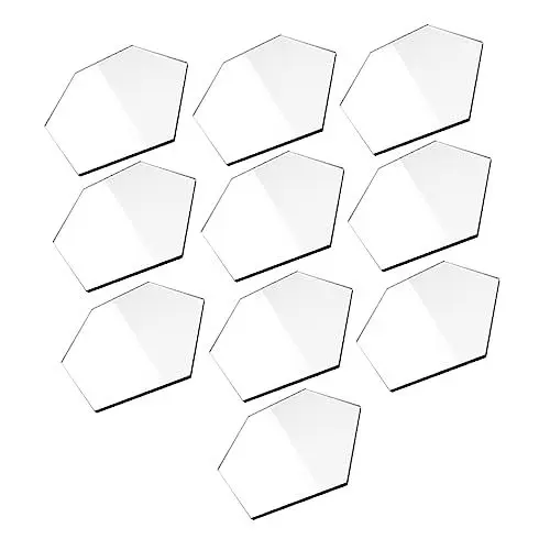 Produktbild: ULTECHNOVO 10er-pack Sechseckige Leere Sitzkarten Tischkarten für Hochzeiten Acrylmaterial für Partys Geburtstage Jahrestage