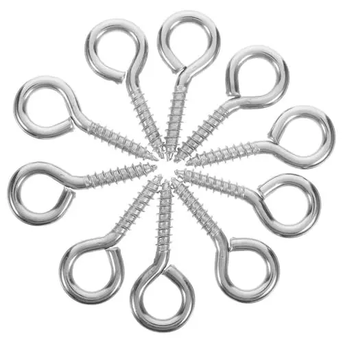Produktbild: ULTECHNOVO Ösenschraubenhaken Aus Metall 10 Stück 5 Mm Durchmesser Ösenstiftschrauben Drahtbefestigungswerkzeug Für Das Handwerk Und Einfach Zu Verwenden