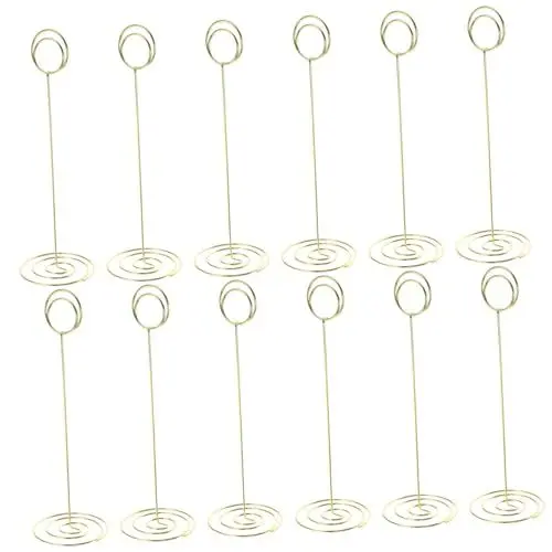 Produktbild: ULTECHNOVO 12er-pack Tischnummernhalter Aus Metall Platzkartenhalter Fotohalter Für Hochzeitsmittelstücke Und Einfach Zu Verwenden
