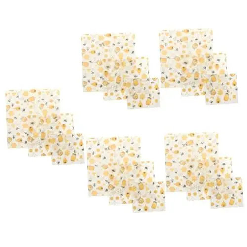 Produktbild: ULTECHNOVO 15 STK Lebensmittelverpackungen aus Bienenwachs bienenwachstücher für Lebensmittel bienenwachs tücher Bienenwachs Frischhaltefolie Papier Wickeltuch Sandwich Baumwolle