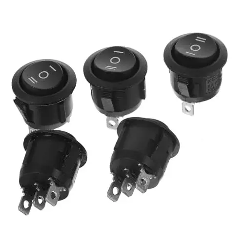 Produktbild: ULTECHNOVO 15stücke Rundschalter Robuste Drucktaster Für Boote Wasserautomaten Einfache Installation Hohe Temperaturbeständigkeit Schwarz