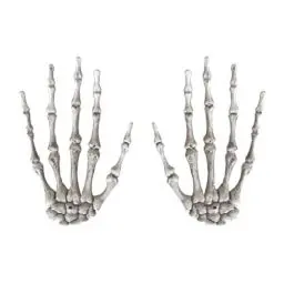 Produktbild: ULTECHNOVO 1 Paar Skelett Bewegliche Finger Gefälschtes Skelett Halloween-Dekor Halloween-Dekoration Plastikskelett Plastikskelett Hände Bewegliches Skelett Halloween-Skelett