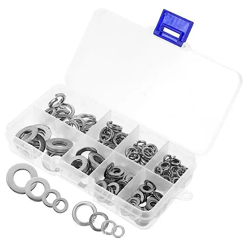 Produktbild: ULTECHNOVO 200 Stück Edelstahl Unterlegscheiben Stahlscheiben Anti Lockerungs Unterlegscheiben Große Unterlegscheiben Unterlegscheiben Für Reparatur Unterlegscheiben Für Allgemeine