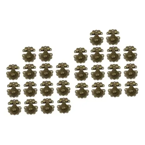 Produktbild: ULTECHNOVO 28 Stück Schmuckschatulle Schnalle Haspe Riegel Schloss Schnalle Hardware Schrank Scharnier Knebel Haspe Riegel Retro Schrank Haspe Schatztruhe Haspe Dekorative Schrank Ersatz