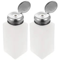 Produktbild: ULTECHNOVO 2Er-Pack Push-Down-Pumpspenderflasche Für Reiniger Toner Make-Up Nagellackentferner Pumpflasche Mit Deckel Nachfüllbar Leere Pumpflasche Für Flüssigkeiten Manikürebehälter (250