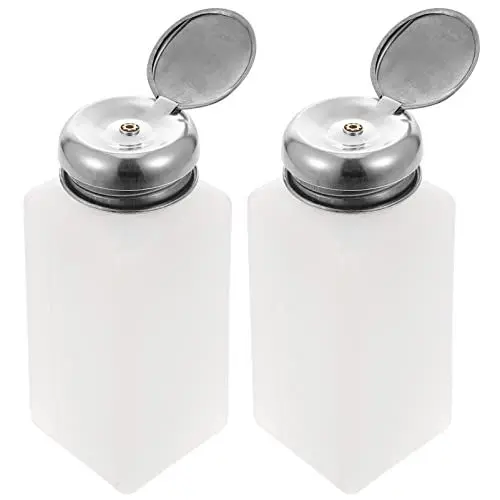 Produktbild: ULTECHNOVO 2Er-Pack Push-Down-Pumpspenderflasche Für Reiniger Toner Make-Up Nagellackentferner Pumpflasche Mit Deckel Nachfüllbar Leere Pumpflasche Für Flüssigkeiten Manikürebehälter (250