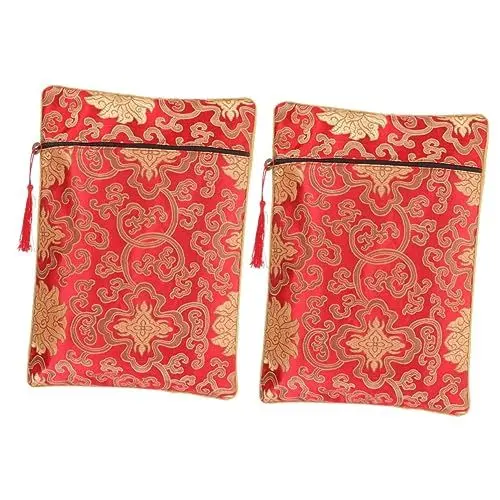 Produktbild: ULTECHNOVO 2St Aktentasche im chinesischen Stil briefumschläge die chinesen Stickerei-Packtasche Beutel mit Schriften Geschenkumschläge federmäppchen buddhistische Tasche Kleidersack Schmuck