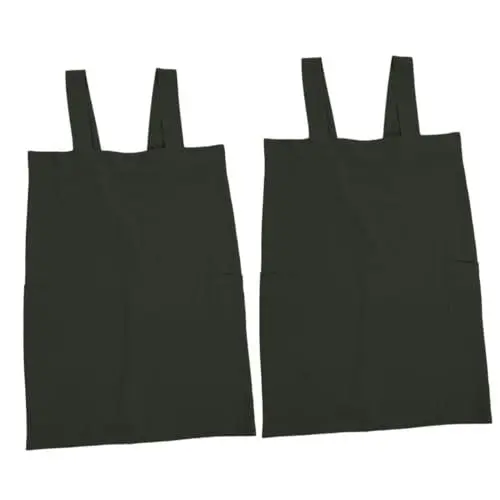 Produktbild: ULTECHNOVO 2St Schürzenkleid Küchenschürze für Damen Schürzen für Frauen Schürzen mit Tasche Arbeitsschürze Küchenschürzen für Damen mit Tasche Schürze mit Taschen Bettwäsche aus Baumwolle