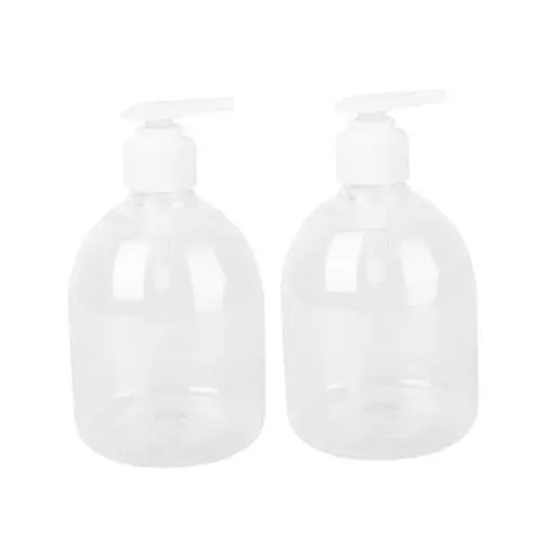 Produktbild: ULTECHNOVO 2Stücke Pumpflasche Transparente Kunststoffflasche für Handseife Lotion und Shampoo Großer Dosierspender für Körperpflegeprodukte für Bad und Reisen