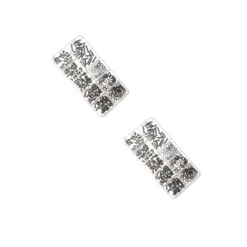 Produktbild: ULTECHNOVO 2 Sätze Senkkopfschrauben Edelstahlschrauben Rostfreie Schrauben Schrauben-set Schraubenbox Schraubdose Schraubensatz Flachdichtung Silver 300 Stück * 2