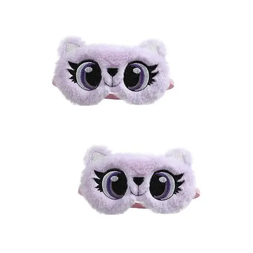 Produktbild: ULTECHNOVO 2 Stk Plüsch-augenmaske Mann-frauen-auge Kinderflugzeug Augenmuscheln Schlafen Schlafende Plüsch- Leichte Lidschatten Schlafdecke Violett Kleinkind Stoff Baby Tier