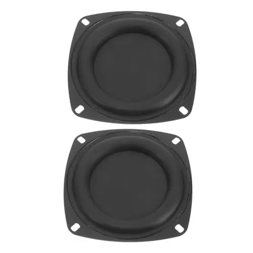 Produktbild: ULTECHNOVO 2st Basslautsprecher Lautsprechermembran Audio-lautsprecher-membran Lautsprecher-vibrationsplatte Lautsprecher-membranplatte Lautsprecher Vibrierende Membran Eisen Black