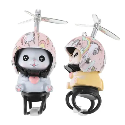 Produktbild: ULTECHNOVO 2st Motorradpuppe Cartoon-fahrradglocke Fahrradlenker-puppenzubehör Einhorn-autoschmuck -fahrradklingeln Fahrradlenkerdekoration Fahrradzubehör Harz Kind Niedlich Anhänger