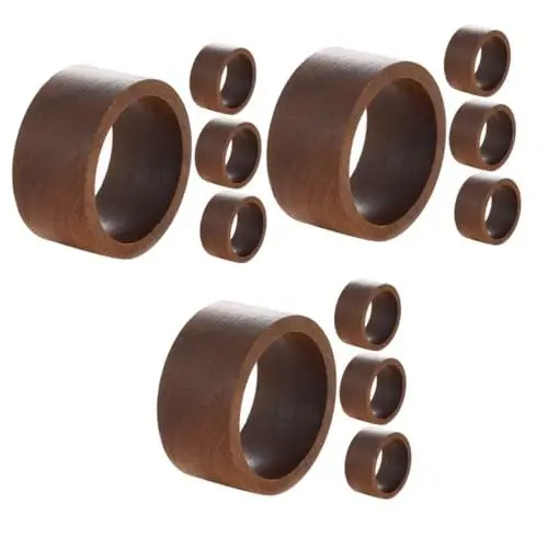 Produktbild: ULTECHNOVO 3 Sätze Serviettenring Graceling Dirndl Elegant Funky Servietten Ringe Das Schic Serviettenhalter Für Party Esstisch Serviettenhalter Für Stoffservietten Holz 4 Stück * 3