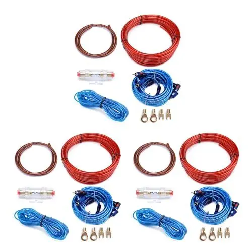 Produktbild: ULTECHNOVO 3sätze Amplifier Wiring Kit Für Subwoofer Und Auto Hochwertige Audio Kabel Für Verstärkerinstallation Stromkabel Und Zubehör Für Optimales Klangerlebnis Im Fahrzeug