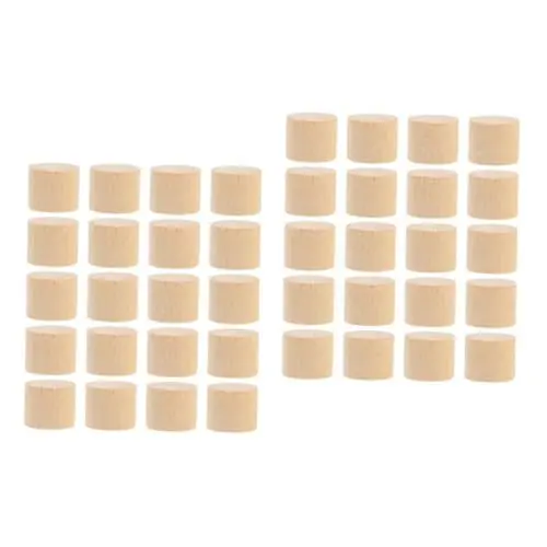 Produktbild: ULTECHNOVO 40 Stk Block bastelmaterial Holzbausteine Holzornament holzprojekte Holzdekoration Holzblöcke zum Basteln Holzzylinder Bastelblöcke aus Holz Holzklötze zum Basteln Birke