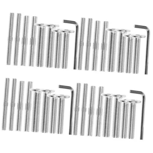 Produktbild: ULTECHNOVO 4 Sätze Zubehör für Klettergerüste für Katzen Stahlbolzen Gewindebolzen Flachkopfschraube Möbelschrauben Schrauben Set Doppelte Endbolzen flache Schrauben Silver