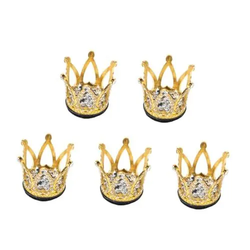 Produktbild: ULTECHNOVO 4 Stück Helm dekorative Krone Helm Aufkleber motorradhelm deko Motorradhelm-Kronendekor Reiterhelm-Ornamente Rollerhelm- Helmverzierungen Mini-Kronen- Plastik Golden