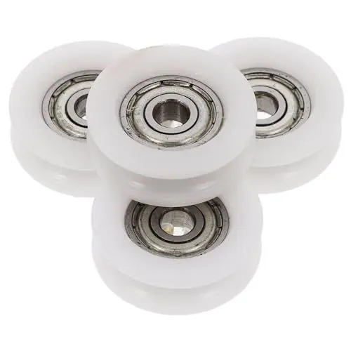Produktbild: ULTECHNOVO Nylon U-nut-riemenscheibe 4-teiliges Set Für Schiebetür Fenster Schublade Lagerführung Einfach Zu Installieren Weiß