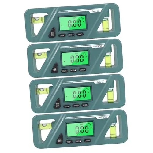 Produktbild: ULTECHNOVO 4 Stück Winkelmesser Neigungsmesser Digitale Winkelmessung Digitale Elektronische Wasserwaage Elektronische Horizontale Nivellierung Digitaler E-werkzeug Olive Green Plastik