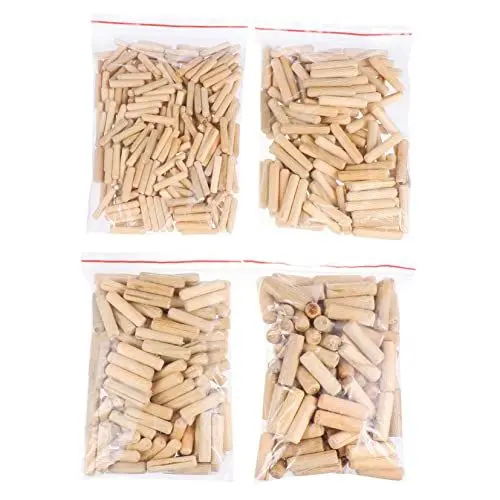Produktbild: ULTECHNOVO 500 Stk Dübelkeil 3/8 Dübel geriffelte Dübel geriffelte Passstifte Möbeldübel Basteldübel holzstopfen holzbleistifte Holznadel Langlebige Wellenverbinder aus Holz hölzern Beige