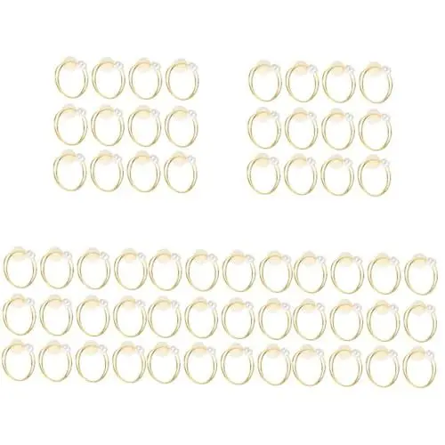 Produktbild: ULTECHNOVO 60 STK Serviettenring Tischdeko Metall Serviettenhalter Perlmutt-Serviettenhalter Esstisch Einstellung Esstisch Ring Serviettenhalter für Stoffservietten Serviettenhalter für Party