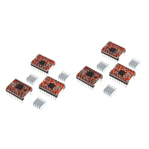 Produktbild: ULTECHNOVO 6 Stk Schrittmotortreiber a4988 Kraftfahrer tmc2130 3d-Druckertreiber Motortreiber für 3D-Drucker Stepper schrittmotor treiber graviermaschine gravurmaschine Pololu a4988 rot