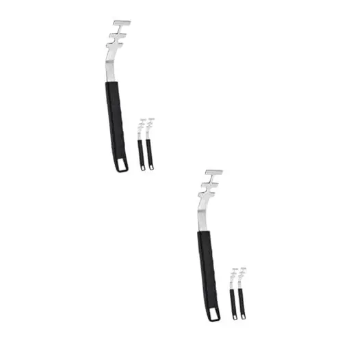 Produktbild: ULTECHNOVO 6 Stück Backofen Netzgriff Grillrost Haken Gitter Rack Greifer Campingbedarf Edelstahl Rack Greifer Grill Gitter Heber Edelstahl Greifer Gitter Rack Klemme Grill Werkzeug