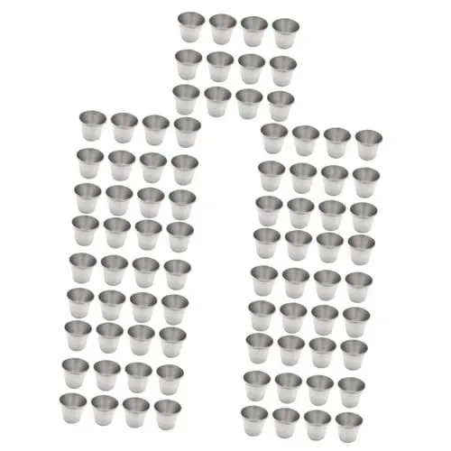 Produktbild: ULTECHNOVO 84 Stk Schnapsglas Aus Edelstahl Tassen Bruchsichere Schnapsbecher Trinkbecher-barware Behälter Für Wurstwaren Cola-becher Tequila-gläser Gläser Trinkgefäß Trinkgläser Klar Silver