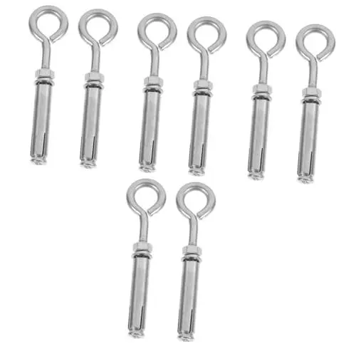 Produktbild: ULTECHNOVO 4 Sätze Hochleistungs-betonwandanker Edelstahl-spreizbolzen Ringschrauben Einfache Installation Deckenanker 2 Stück * 4