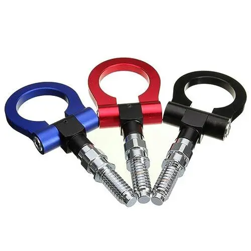 Produktbild: ULTECHNOVO Aluminium Front-Tow-Hook Für Europäische Modelle Verstellbarer Abschleppring Für Einfache Montage Sicherer Transport Stilvolle Auto-Dekoration Schwarz