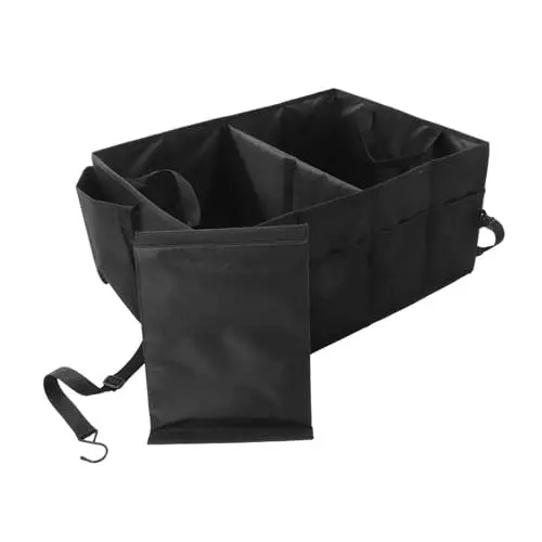 Produktbild: ULTECHNOVO Auto-Organizer-Kofferraum Kofferraum-Organizer für Geländewagen Stammspeicher SUV-Kofferraum-Organizer und -Aufbewahrung Kofferraum-Organizer fürs Auto Polyester Black