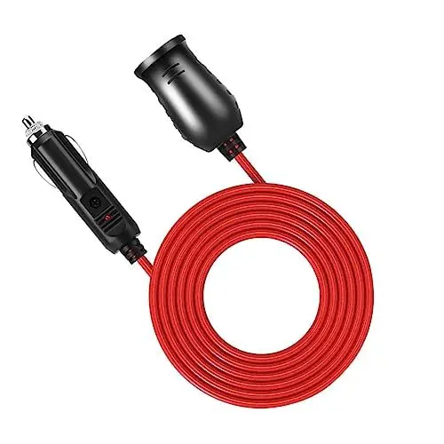 Produktbild: ULTECHNOVO Auto Zigarettenanzünder Verlängerungskabel Auto Ladekabel Kabel Für Zigarettenanzünder Stecker Für Zigarettenanzünder Verlängerungsadapter Zigarettenanzünderkabel Silikon-Gummi Rot
