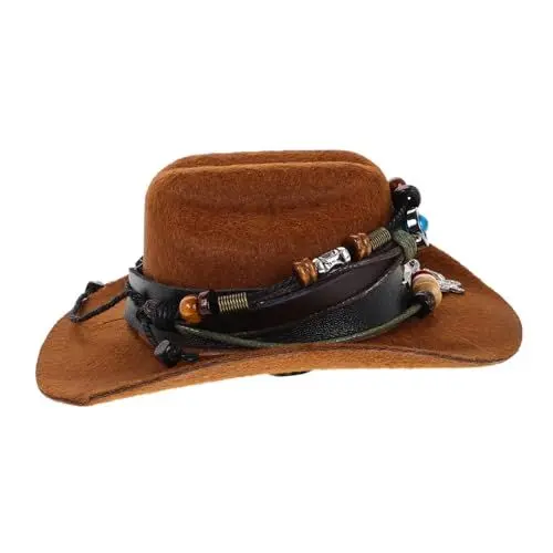 Produktbild: ULTECHNOVO Hut Roboter Auto Accessoire - Jeanshut Auto Auto Interieur Ornament Western Thema Hängende Dekoration