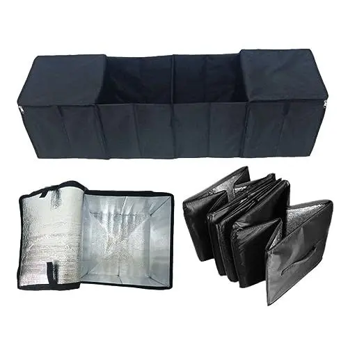 Produktbild: ULTECHNOVO Auto Kofferraum Aufbewahrungsbox Große Kapazität Faltbare Kofferraum Container 4 Grids Bin Auto Organizer