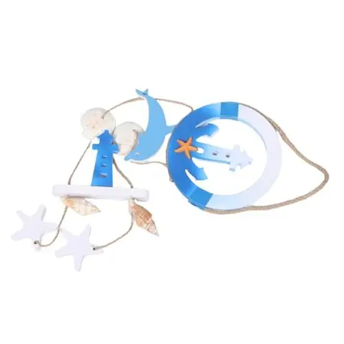 Produktbild: ULTECHNOVO Kreatives Delfin Hängedekor Mediterraner Stil für Badezimmer und Schlafzimmer Robuste Wandkunst für Entspannendes Küstenambiente
