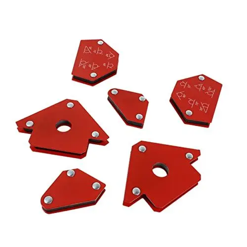 Produktbild: ULTECHNOVO Metallständer 1 Set Schweißquadratmagnete Werkzeugständer Werkzeugmagnet Schweißhilfsmagnete Magnetschweißboden Magnethalter Schweißmagnete Werkstatt Lötmagnete Rot Metallklammern