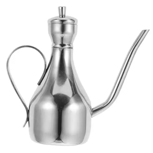 Produktbild: ULTECHNOVO Ölkanne Olivenöl Topf Ölspender Aus Kupfer Ölspender Für Küchenkessel Du Denkst Ölspender Rostfrei Ölspender Aus Stahl Für Die Küche Grill-ölkessel Ölkrug Silver Rostfreier Stahl