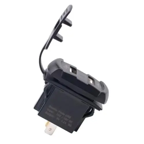 Produktbild: ULTECHNOVO -USB-Steckdose Voltmeter für Kfz Voltmeter für ATV Wasserdichte Steckdose mit Voltmeter handy ladegerät USB-Spannungsmesser Handyladegerät Ladegerät fürs Auto charger Black