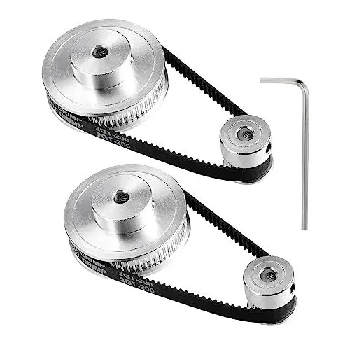 Produktbild: ULTECHNOVO Zahnriemenscheibe Des 3D-Druckers 2 Stück 60 Zähne 2 G 5 Mm Zahnrad 2 Stück 20 Zähne 5 Mm Zahnrad 2 Stück 6 Mm Zahnriemen mit Sechskantschraube