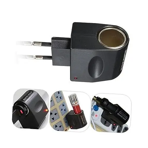 Produktbild: ULTECHNOVO steckdosenadapter konverter Portable Charger travel Adapter Road Trip Adapter kfz ladestecker universal Adapter universeller AC-DC-Steckdosenadapter-Konverter AC-DC-Wandler Black