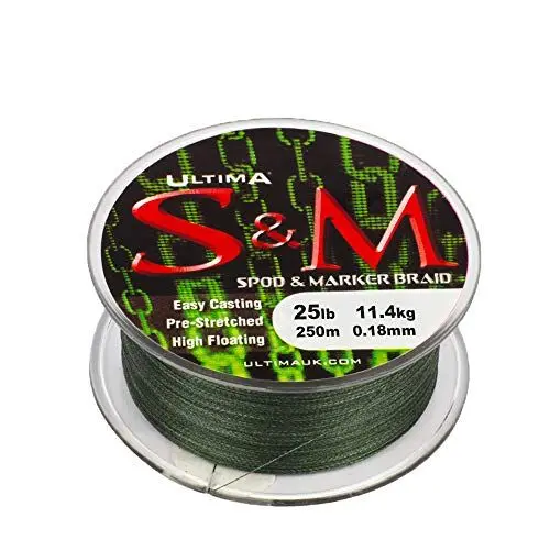 Produktbild: Ultima S & M Spod und Marker Geflochtene Karpfenschnur 250m, Unkraut Grün, 0.18mm-25.0lb/11.4kg