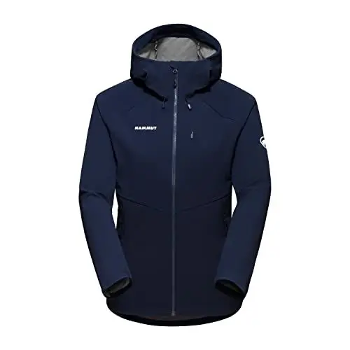 Produktbild: Mammut Ultimate Comfort SO Hooded Jacket Women | Softshelljacke für Damen, Outdoor Jacke mit Kapuze, Wanderjacke, Funktionsjacke, Allwetterjacke | Marine, L