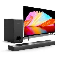 Produktbild: ULTIMEA 2.1 Soundbar für TV Geräte, Compact Sound Bar mit Subwoofer, Spitzenleistun 160W, BASSMAX, 5.3 Bluetooth PC Sound Bar, Arbeitet mit HDMI/Optisch, 3 EQ, Ultra-Schlank-Serie Nova S40