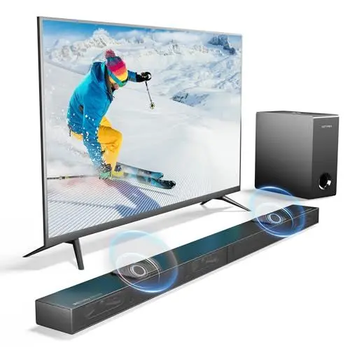 Produktbild: ULTIMEA 3.1.2ch Soundbar für TV Geräte Kompatibel mit Dolby Atmos, 2 Up-Firing-Treiber, Spitzenleistung 390W TV Sound Bar mit Subwoofer, HDMI IN/eARC für 4K HDR Durchleitung, Nova S70 2024