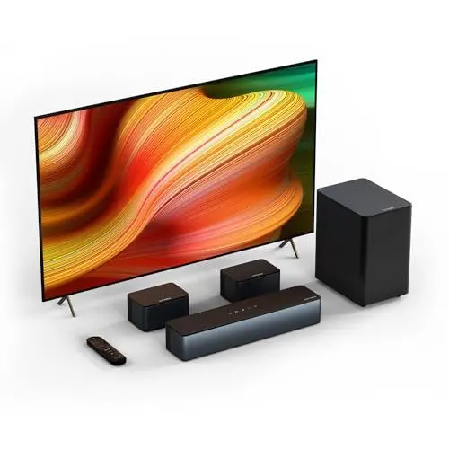 Produktbild: ULTIMEA 5.1 TV Soundsystem, 320W Soundbar Mit Subwoofer Für TV Geräte, Surround Und Bass Einstellbar, Heimkino Bluetooth, Mit BassMax Und SurroundX Technologie