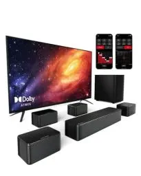 Produktbild: ULTIMEA 7.1 Surround Sound System für TV mit Dolby Atmos, App Steuerung, 4 kabelgebundene Surround-Lautsprecher, 460W Soundbar für Smart TV mit Wireless Subwoofer, Heimkino Sound System, Poseidon D80