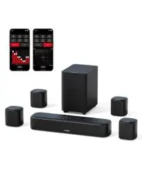 Produktbild: ULTIMEA 7.1ch Soundbar für TV Geräte, Surround Sound System für Heimkino mit App Steuerung, Soundbar mit Subwoofer, 4 Surround Lautsprechern, Soundsystem mit verstellbarem EQ, Bluetooth 5.3, Aura A40